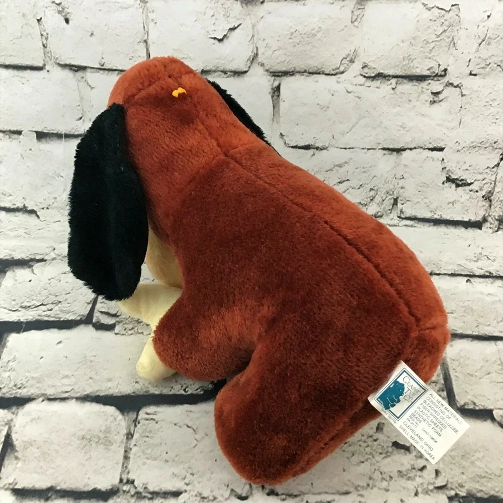 VTG‎ Classic Toy Co Dog & Bone Plush Brown Styrofoam Pellet Filled Soft Toy
